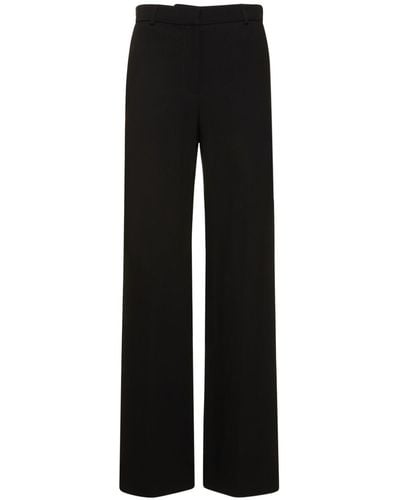 Totême Relaxed Straight Viscose Blend Trousers - Black