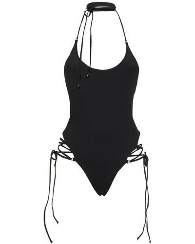 The Attico Side-Ties One Piece Swimsuit - Black