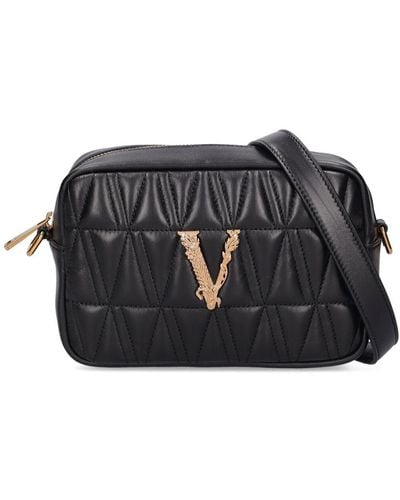 Versace Quilted Leather Camera Bag - Black