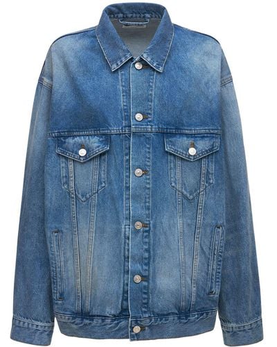 Balenciaga Large Fit Japanese Cotton Denim Jacket - Blue