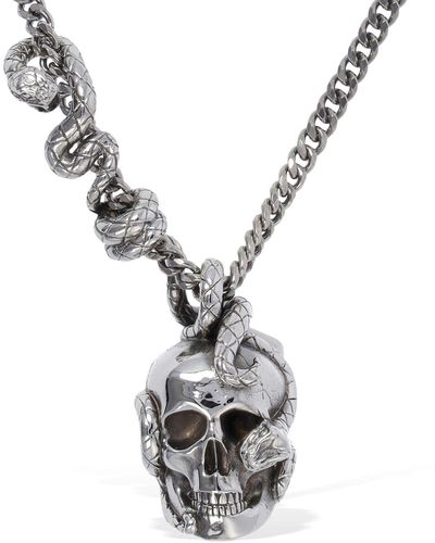 Alexander McQueen Halskette "skull & Snake" - Mettallic