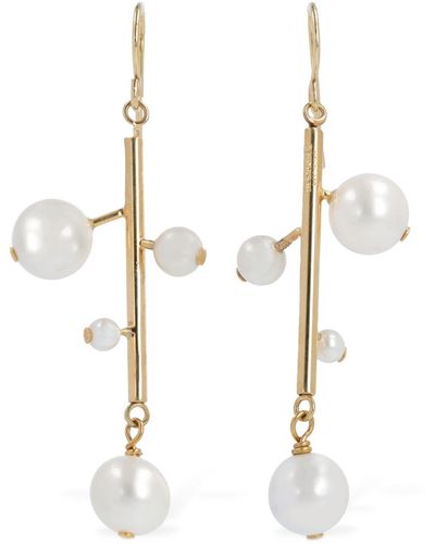 Jil Sander Blossom 4 Pearl Earrings - White