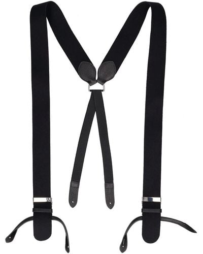 Maison Margiela Wool & Leather Suspenders - Black