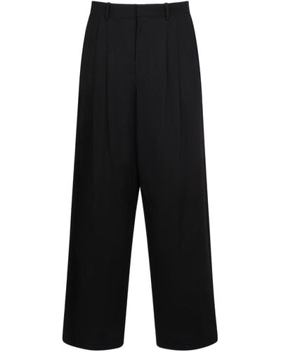 The Row Berto Cotton & Silk Pants - Black