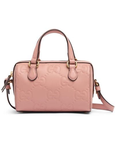Gucci Super Mini gg Leather Top Handle Bag - Pink