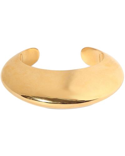 Saint Laurent Thick Bumpy Brass Cuff Bracelet - Natural