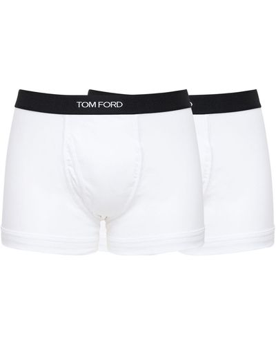 Tom Ford Pack Of 2 Logo Cotton Boxer Briefs - White