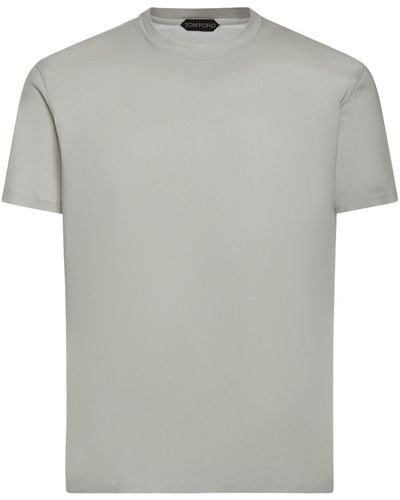 Tom Ford Lyocell & Cotton S/S Crewneck T-Shirt - Black