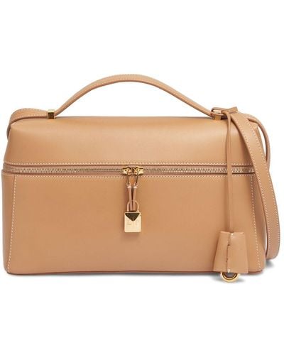 Loro Piana Extra Bag 27 Leather Top Handle Bag - Brown