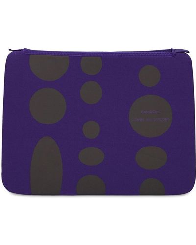 Comme des Garçons Black & White Dots Nylon Computer Case - Purple