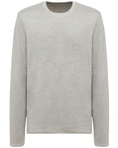 Sease Reversible Wool Long Sleeved T-shirt - Grey