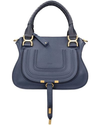 Chloé Small Marcie Leather Shoulder Bag - Blue