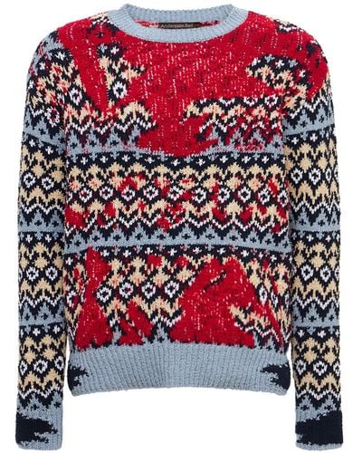 ANDERSSON BELL Strickpullover Aus Baumwollmix "submerge Nordic" - Rot