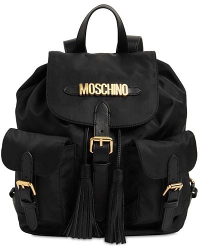 Moschino Logo Nylon Backpack - Black