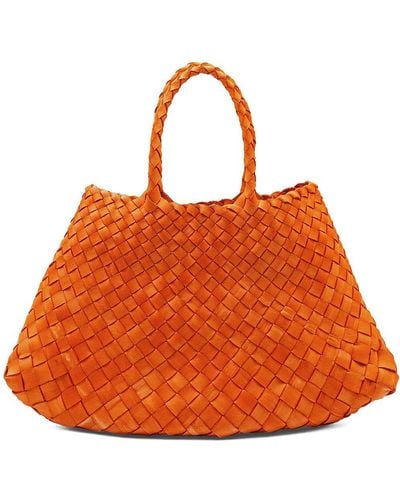 Dragon Diffusion Small Santa Croce Leather Shoulder Bag - Orange