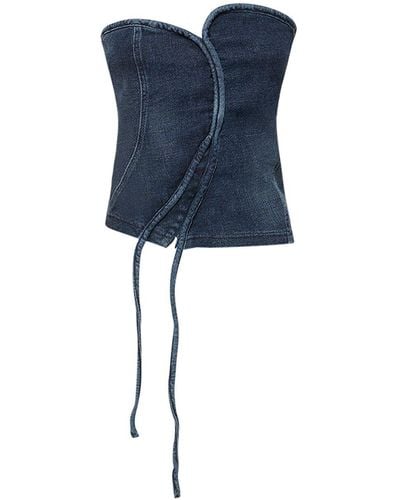 OTTOLINGER Haut corset en denim technique mélangé - Bleu