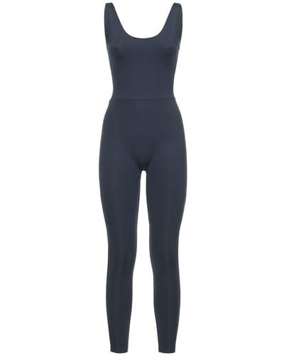 GIRLFRIEND COLLECTIVE The Scoop Back Seamless Unitard Jumpsuit - Blue