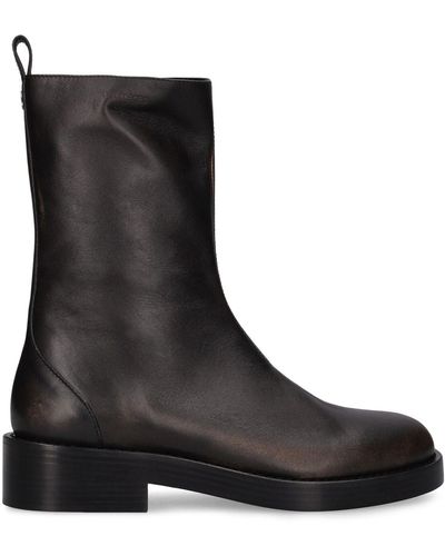 Courreges Leather Tall Boots - Black