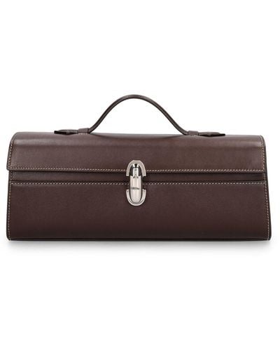 SAVETTE The Slim Symmetry Smooth Leather Bag - Brown