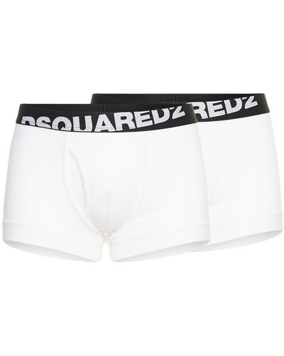 DSquared² Set: 2 Boxer Aus Jersey Mit Logo - Weiß