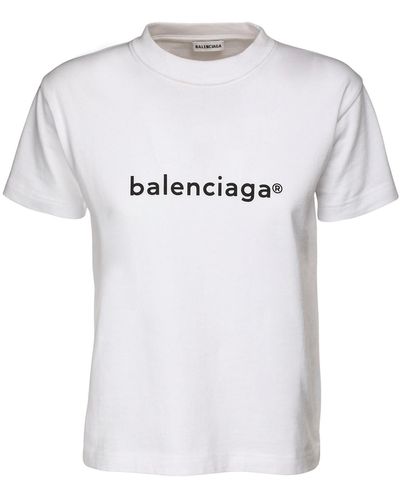 Balenciaga T-shirt In Jersey Di Cotone - Bianco