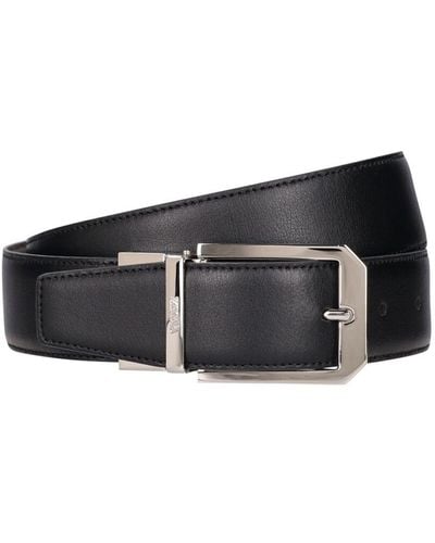 ZEGNA 3.5cm Reversible Leather Belt - White