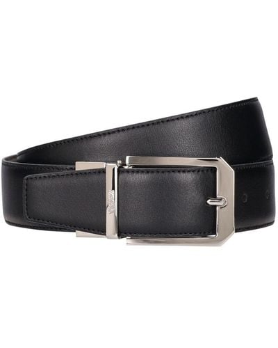 Zegna 3.5cm Reversible Leather Belt - White