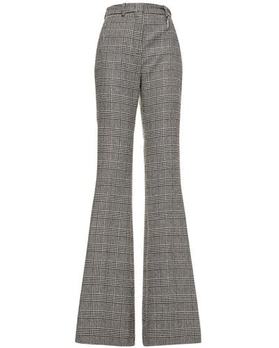 Roberto Cavalli High Waist Prince Of Wales Flared Trousers - Grey