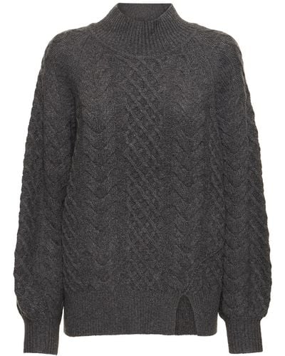 THE GARMENT Como Wool Blend Cable Knit Sweater - Grey