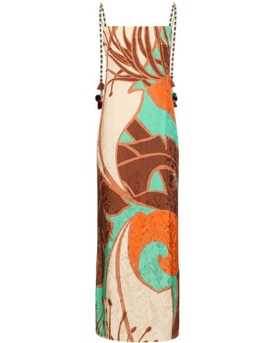 Johanna Ortiz Hidden Paradise Jacquard Long Dress - Multicolour