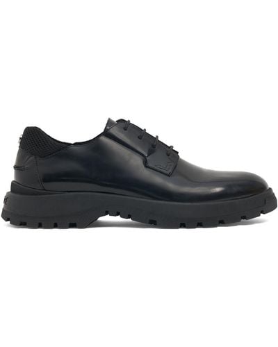 Versace Leather Lace-Up Shoes - Black