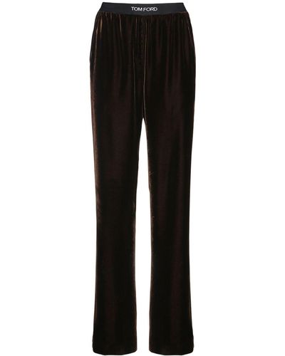 Tom Ford Pantalon de pyjama ample en velours - Noir
