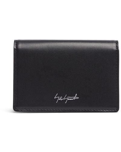 Yohji Yamamoto Gusseted Leather Business Card Case - Black