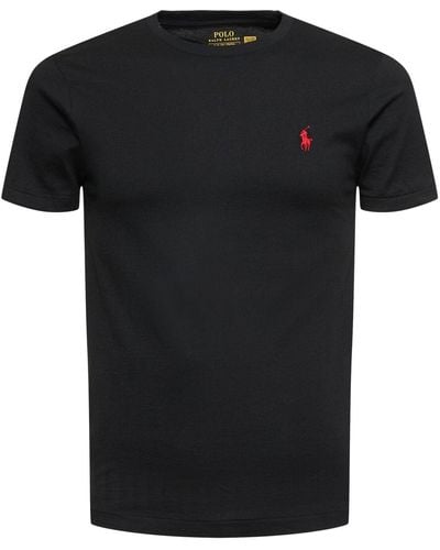 Polo Ralph Lauren T-shirt En Jersey De Coton - Noir