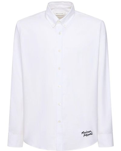 Maison Kitsuné Maison Kitsune Handwriting Casual Shirt - White