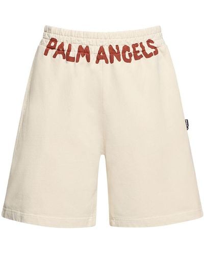 Palm Angels Seasonal Logo Cotton Joggers - Natural
