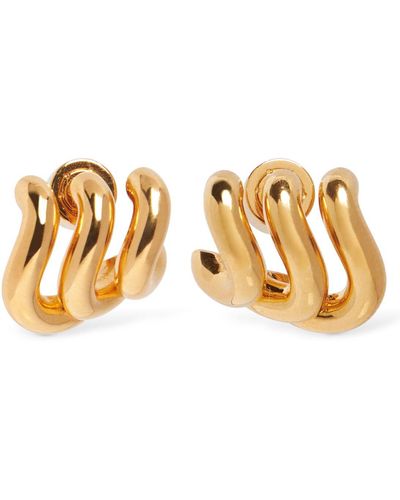Balenciaga Loop Trio Brass Earrings - Metallic