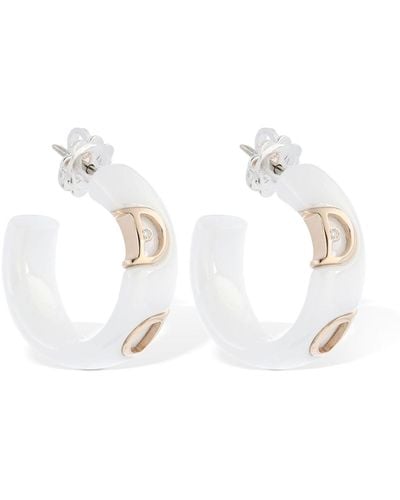 Damiani D. Icon 18kt Gold & Ceramic Earrings - Weiß