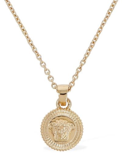 Versace Medusa Coin Charm Necklace - Metallic