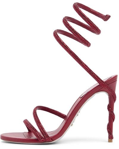 Rene Caovilla 105mm Sandaletten Aus Satin & Kristallen "margot" - Pink