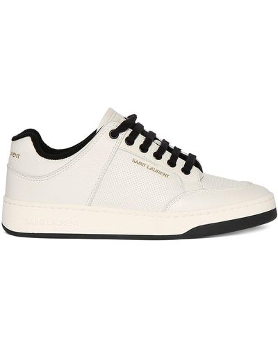 Saint Laurent 20mm Sl61 Low Top Leather Sneakers - White
