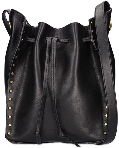 MERSI Isabel Bucket Purse - Exquisitely Crafted Vegan Leather Bucket Bag,  Convenient Top Handle and a Versatile Removable Shoulder Strap, for  Fashionable Women, Style and Functional - Black: Handbags