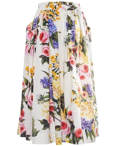 Dolce & Gabbana Rose Garden Circular Skirt - White