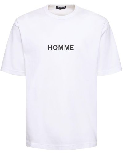 Comme des Garçons Bedrucktes T-shirt Mit Logotasche - Weiß