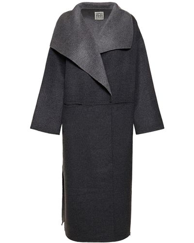 Totême Long Wool And Cashmere Coat - Black