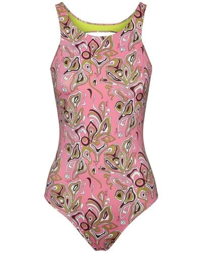 Emilio Pucci Printed Lycra One Piece Swimsuit - Pink