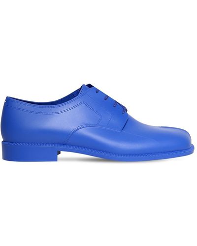 Maison Margiela Matt Rubber Tabi Lace-up Shoes - Blue