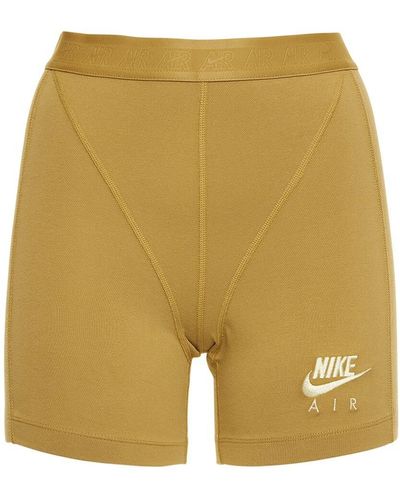 Nike Hoch Geschnittene Shorts Aus Baumwollmischung - Gelb