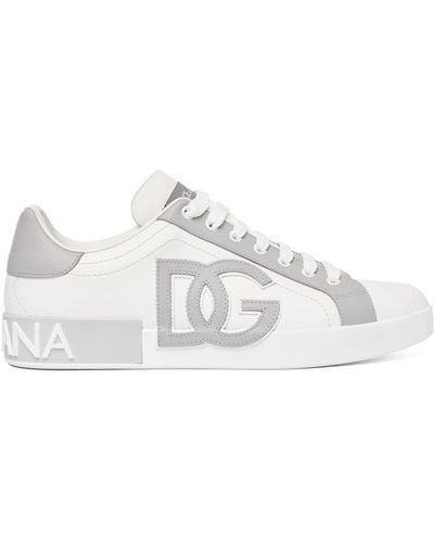 Dolce & Gabbana Sneakers portofino de piel - Blanco