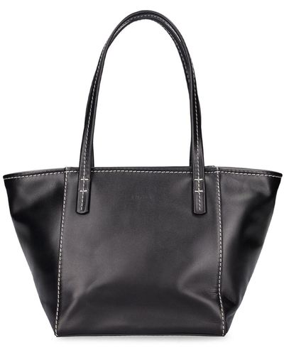 BY FAR Bar Box Leather Tote Bag - Black